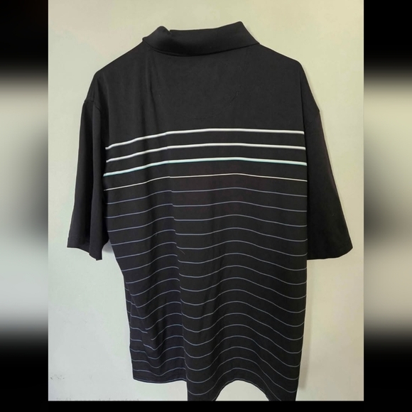 Kirkland Signature Men's Black Striped Performance Golf Polo Shirt Size XL - Picture 2 of 7